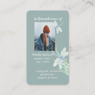 Memorial Memory Card Christelijk Dragonfly Visitekaartje