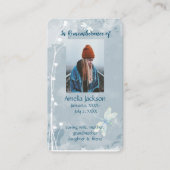 Memorial Memory Card Dragonfly White Flower Visitekaartje (Voorkant)