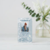 Memorial Memory Card Dragonfly White Flower Visitekaartje (Staand voorkant)