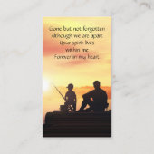 Memorial Memory Card Father Son Fishing Fisherman Visitekaartje (Achterkant)