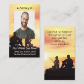 Memorial Memory Card Father Son Fishing Fisherman Visitekaartje (Voorkant / Achterkant)