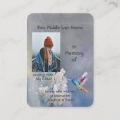 Memorial Memory Card Hummingbird White Flowers Visitekaartje (Voorkant)