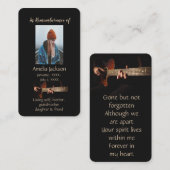 Memorial Memory Card Music Guitar  Visitekaartje (Voorkant / Achterkant)