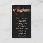 Memorial Memory Card Music Guitar  Visitekaartje (Achterkant)