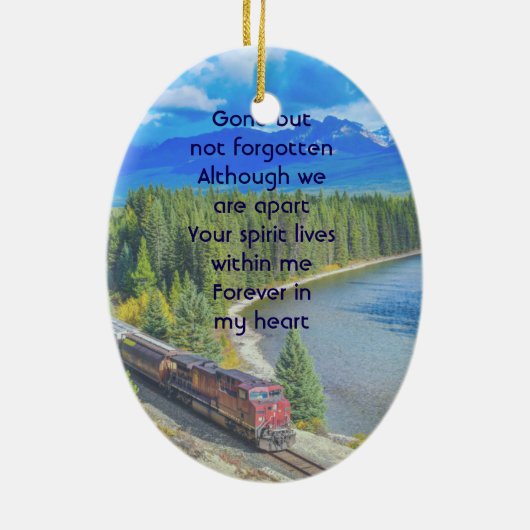 Memorial Memory Card Train Rail Tram Railway Keramisch Ornament (Achterkant)