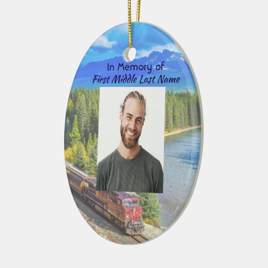 Memorial Memory Card Train Rail Tram Railway Keramisch Ornament (Links)