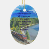 Memorial Memory Card Train Rail Tram Railway Keramisch Ornament (Achterkant)