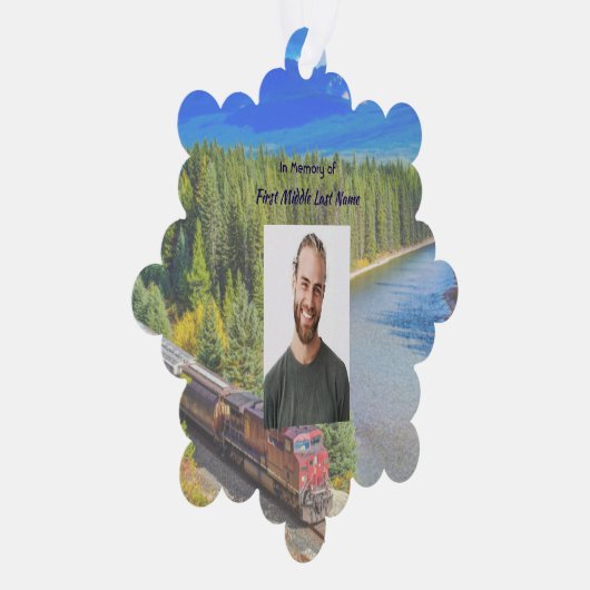 Memorial Memory Card Train Rail Tram Railway Ornament Kaart (Rechts)