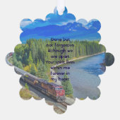 Memorial Memory Card Train Rail Tram Railway Ornament Kaart (Achterkant)