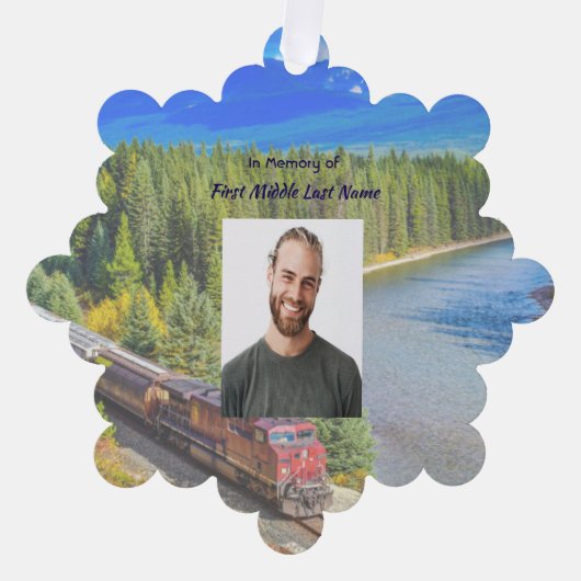 Memorial Memory Card Train Rail Tram Railway Ornament Kaart (Voorkant)