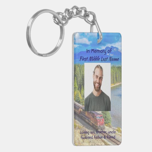 Memorial Memory Card Train Rail Tram Railway Sleutelhanger (Voorkant Links)