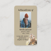 Memorial Memory Card Waterverf Seal Animals Visitekaartje (Voorkant)