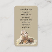 Memorial Memory Card Waterverf Seal Animals Visitekaartje (Achterkant)