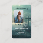 Memorial Memory Kaart Christelijk Cross op een heu Visitekaartje (Voorkant)