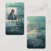 Memorial Memory Kaart Christelijk Cross op een heu Visitekaartje (Voorkant / Achterkant)