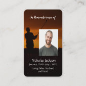 Memorial Memory Kaart Golf Golfer Golfing Visitekaartje (Voorkant)