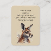 Memorial Memory Kaart Kangaroo Lover Australiër Visitekaartje (Achterkant)