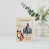 Memorial Memory Kaart Paardenliefhebber Visitekaartje (Staand voorkant)