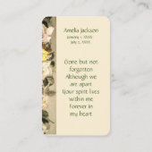 Memorial Memory Kaart Rozen Garden Floral Visitekaartje (Achterkant)