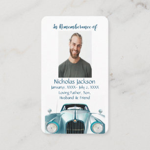 Memorial Memory Kaart Vintage Car Vehicle Visitekaartje