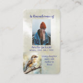Memorial Memory Kaart Waterverf Birds Visitekaartje (Voorkant)