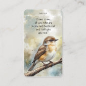 Memorial Memory Kaart Waterverf Birds Visitekaartje (Achterkant)