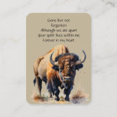 Memorial Memory Kaart Waterverf Bison Animals Visitekaartje (Achterkant)