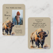 Memorial Memory Kaart Waterverf Bison Animals Visitekaartje (Voorkant / Achterkant)