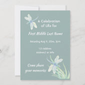 Memorial Memory Kaart Waterverf Dragonfly (Achterkant)