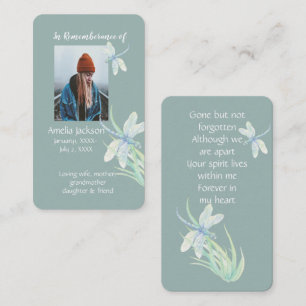 Memorial Memory Kaart Waterverf Dragonfly Visitekaartje