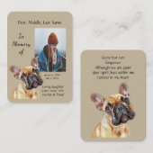 Memorial Memory Kaart Waterverf Franse Bulldog Visitekaartje (Voorkant / Achterkant)
