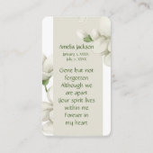 Memorial Memory Kaart White Garden Flowers Visitekaartje (Achterkant)