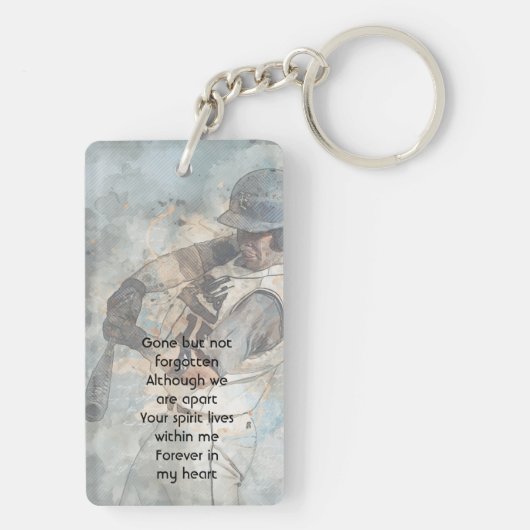 Memorial Memory Keepsake card  Baseball Sport Sleutelhanger (achterkant)