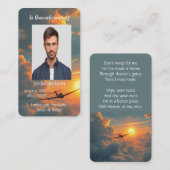 Memorial Memory Pocket Kaart Vliegtuigpiloot Visitekaartje (Voorkant / Achterkant)