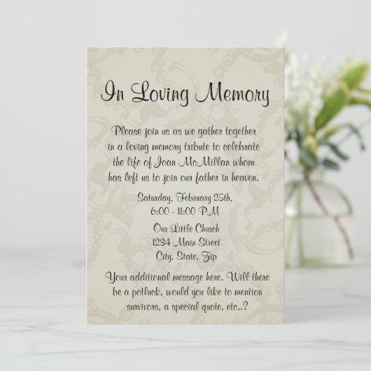 Memorial met Angel Wings en Heart Kaart (Staand voorkant)