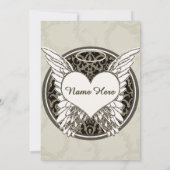 Memorial met Angel Wings en Heart Kaart (Achterkant)