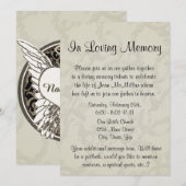 Memorial met Angel Wings en Heart Kaart (Voorkant / Achterkant)