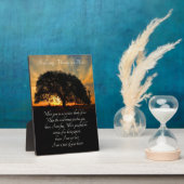 Memorial met Spiritueel gedicht en eikenboomplak Fotoplaat (Zijkant)