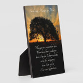 Memorial met Spiritueel gedicht en eikenboomplak Fotoplaat (Zijkant)