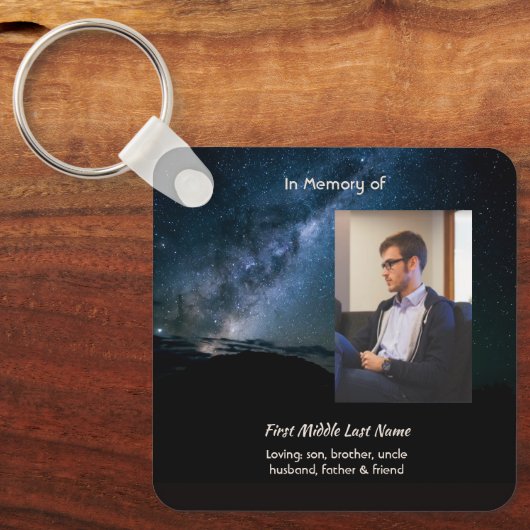 Memorial Milky Way Starry Night Sky  Sleutelhanger (Voorkant)