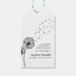 Memorial Minimalisme Botanicals Bloem Paardebloem Cadeaulabel
