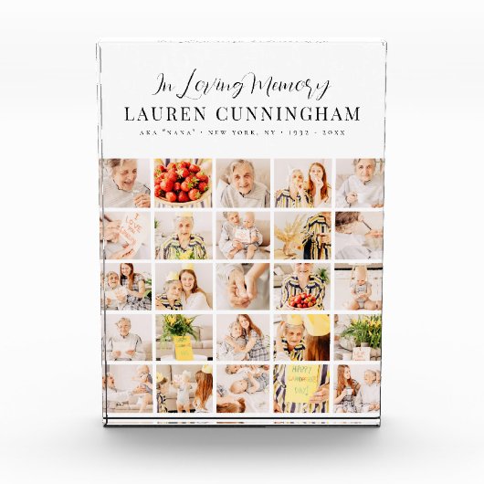 Memorial minimalist Modern Simple 25 Collage Fotoblokken (Voorkant)