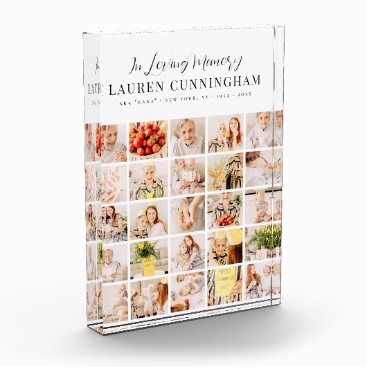 Memorial minimalist Modern Simple 25 Collage Fotoblokken (Links)