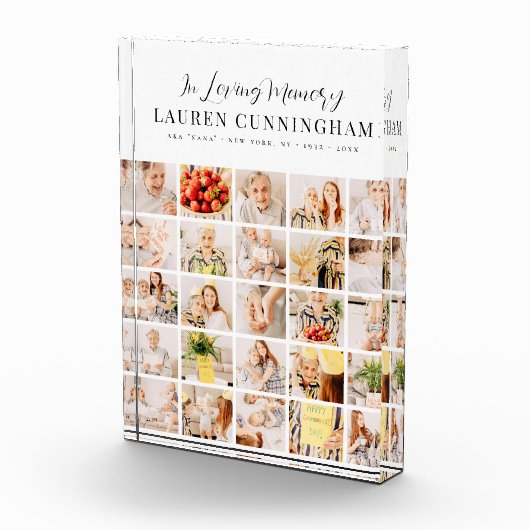 Memorial minimalist Modern Simple 25 Collage Fotoblokken (Rechts)