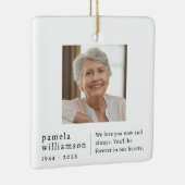 Memorial Minimalist Photo Square  Keramisch Ornament (Rechts)