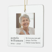 Memorial Minimalist Photo Square  Keramisch Ornament (Links)