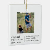 Memorial Minimalist Photo Square Keramisch Ornament (Rechts)