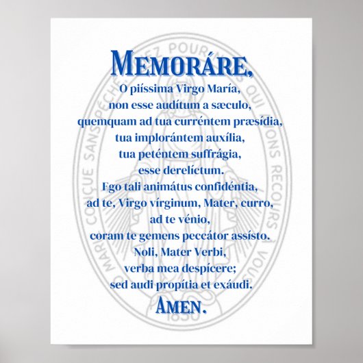 Memorial (Miraculous Medal) Print (Voorkant)