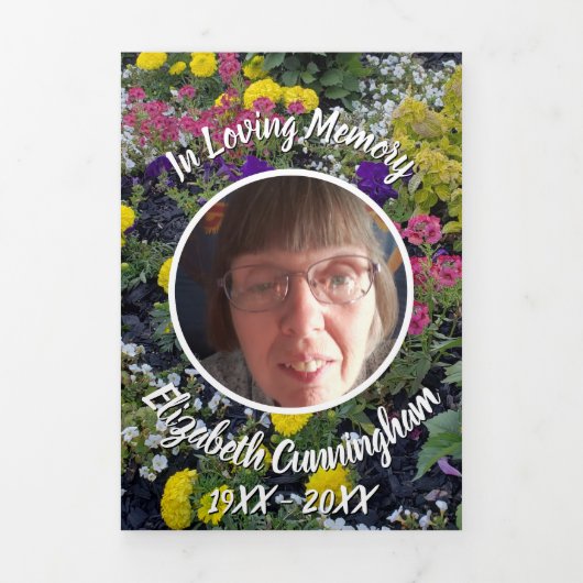 Memorial Mixed Floral fotogedicht Drieluik Aankondiging (Cover)