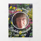 Memorial Mixed Floral Photo Poem Drieluik Aankondiging (Cover)